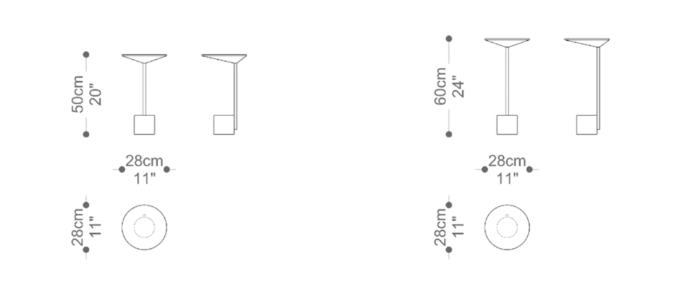 Image of the main dimensions of the product